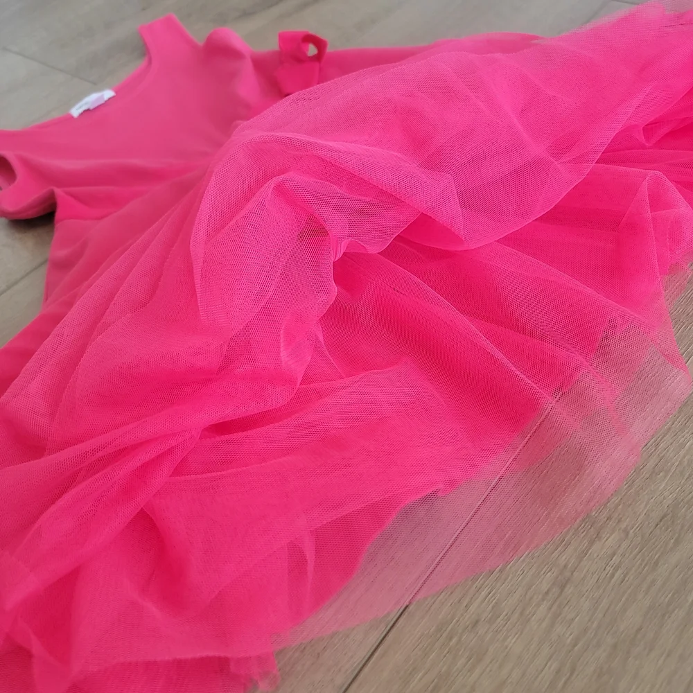 Gap Kids Girls Pink Tulle Skirt Party Dress Size S 6-7 Balletcore Pink